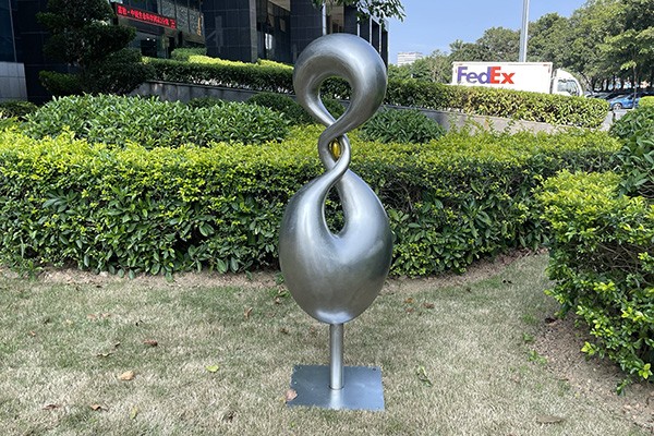 Abstract Polished Stainless Steel Infinity Loop Sculpture for Garden Decoration